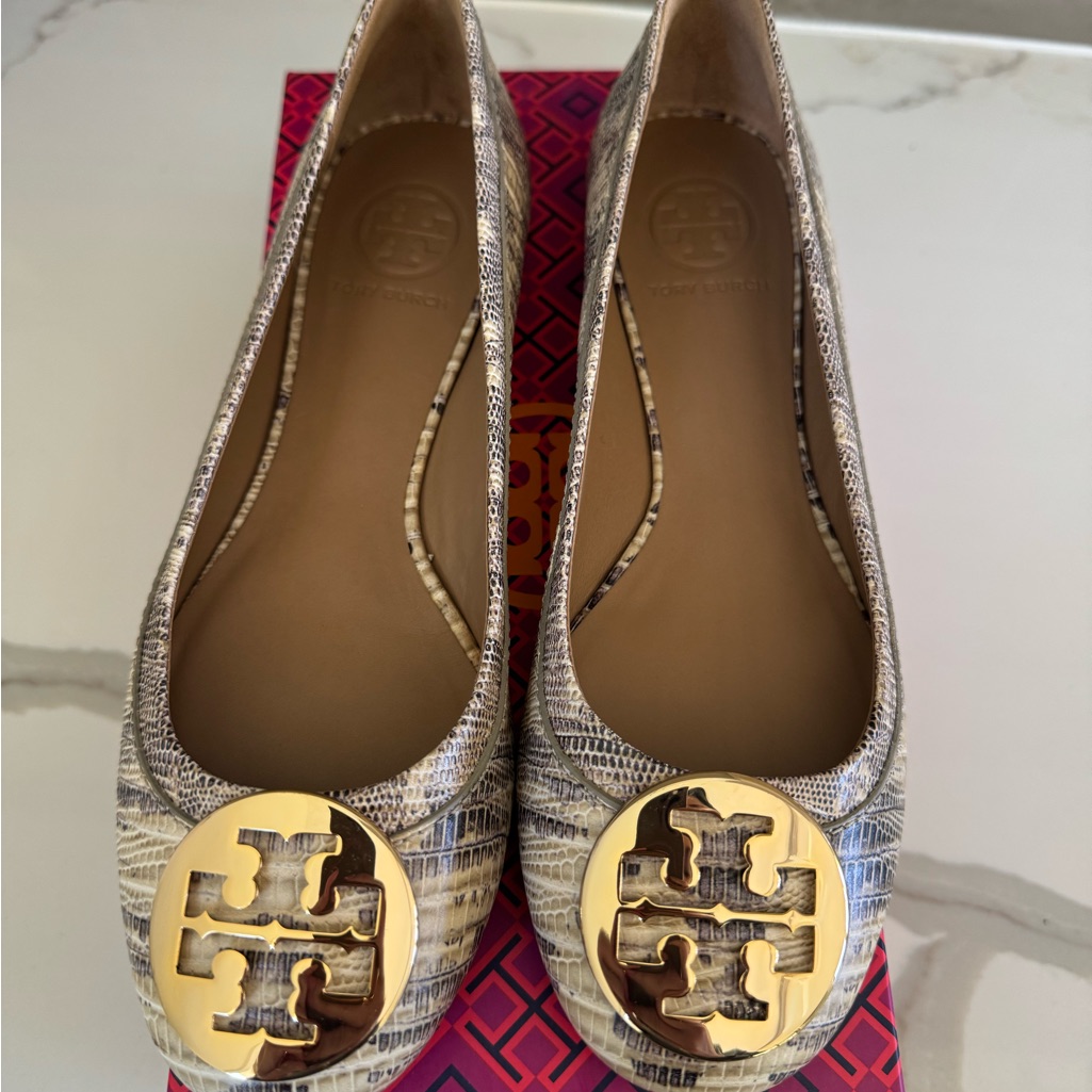 Tory Burch Women's Gold And Cream Flats